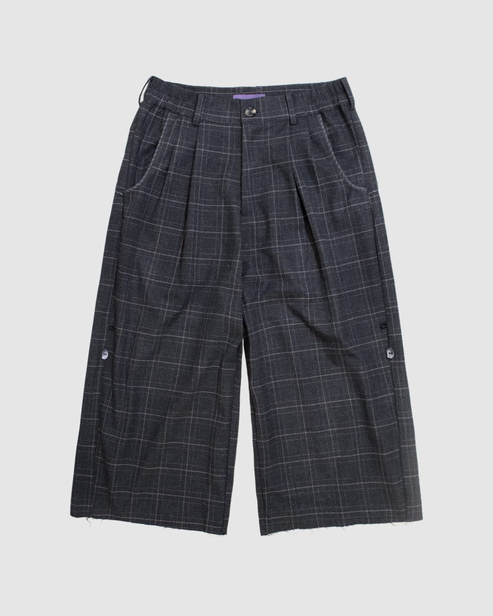 Raw Hem Checked Shorts
