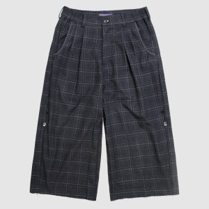Raw Hem Checked Shorts