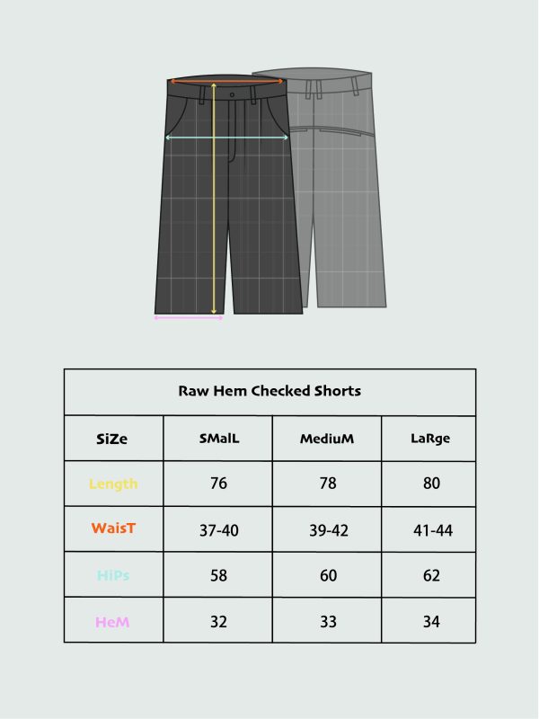 Raw Hem Checked Shorts